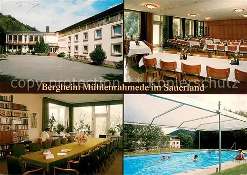 AK / Ansichtskarte Muehlenrahmede Bergheim Erholungs  und Bildungsstaette Swimming Pool Muehlenrahmede