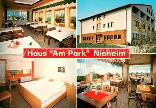AK / Ansichtskarte Nieheim Pension Haus Am Park Gaststube Fremdenzimmer Nieheim