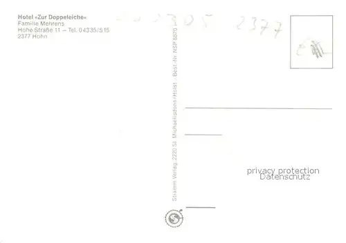 AK / Ansichtskarte Hohn_Holstein Hotel Zur Doppeleiche Hohn_Holstein