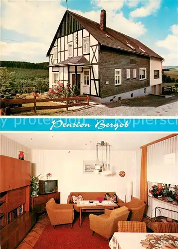 AK / Ansichtskarte Berghausen_Schmallenberg Pension Bergob Fremdenzimmer Berghausen_Schmallenberg
