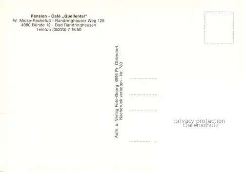 AK / Ansichtskarte Bad_Randringhausen Pension Cafe Quellental Hallenbad Bad_Randringhausen