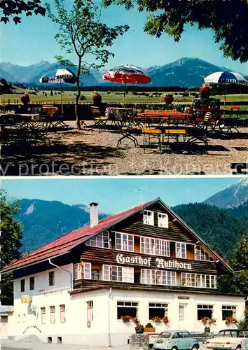 AK / Ansichtskarte Rubi_Oberstdorf Gasthof Pension Rubihorn Terrasse Alpenblick Allgaeuer Alpen Rubi_Oberstdorf