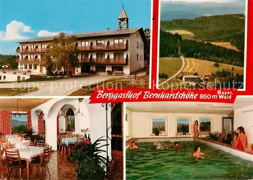AK / Ansichtskarte Kolmberg_Sankt_Englmar Berggasthof Bernhardshoehe Restaurant Hallenbad Landschaftspanorama Kolmberg_Sankt_Englmar