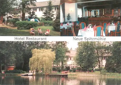 AK / Ansichtskarte Strausberg_Brandenburg Hotel Restaurant Neue Spitzmuehle Teich Strausberg Brandenburg