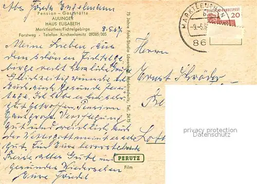 AK / Ansichtskarte Marktleuthen Penion Gaststaette Aulinger im Fichtelgebirge Partie am Bach Marktleuthen