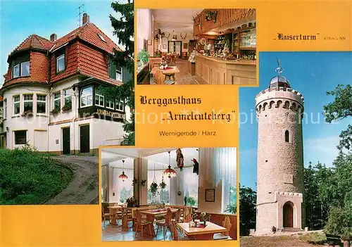 AK / Ansichtskarte Wernigerode_Harz Berggasthaus Armeleuteberg Kaiserturm Wernigerode Harz