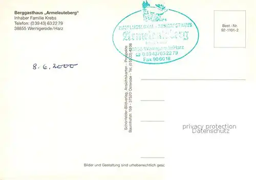 AK / Ansichtskarte Wernigerode_Harz Berggasthaus Armeleuteberg Kaiserturm Wernigerode Harz