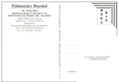 AK / Ansichtskarte Eichow Boehmischer Rasthof Restaurant Grill Eichow