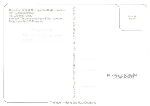 AK / Ansichtskarte Bad_Liebenstein Gaststaette Schloss Altenstein Gedenkstein Bad_Liebenstein