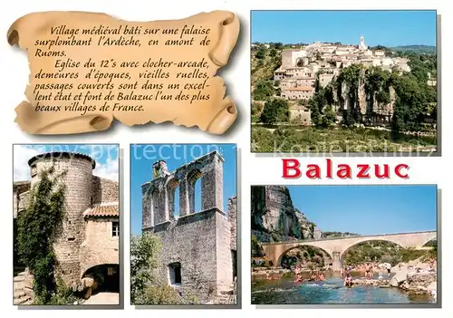 AK / Ansichtskarte Balazuc Un des plus beaux villages de France Eglise avec clocher arcade  Balazuc