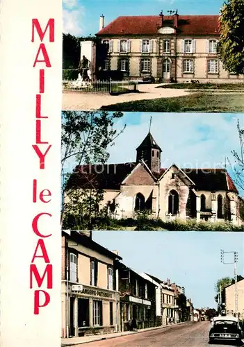 AK / Ansichtskarte Mailly le Camp Ecole de Garcons Eglise St Martin Rue du Camp Mailly le Camp