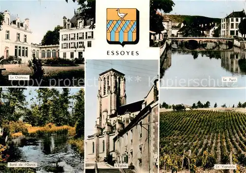 AK / Ansichtskarte Essoyes Le Chateaux Le Pont Bord de lOurce Eglise Le Vignoble Essoyes