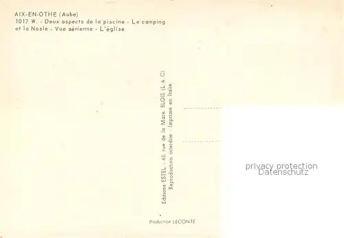 AK / Ansichtskarte Aix en Othe Deux aspects de la piscine Le camping et la Nosle Vue aerienne L eglise Aix en Othe