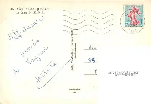 AK / Ansichtskarte Vayrac en Quercy Le Camp de l EDF 
