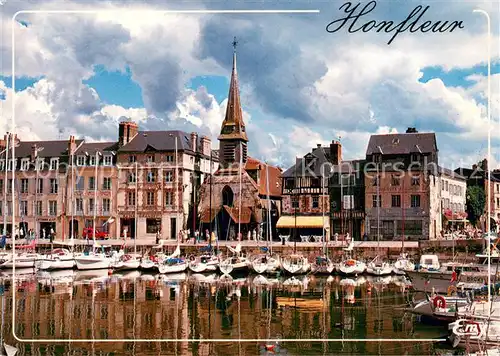 AK / Ansichtskarte Honfleur Le vieux bassin le quai Saint Etienne et leglise Saint Etienne Honfleur