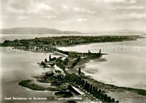 AK / Ansichtskarte Insel_Reichenau Fliegeraufnahme Bodensee  Insel Reichenau