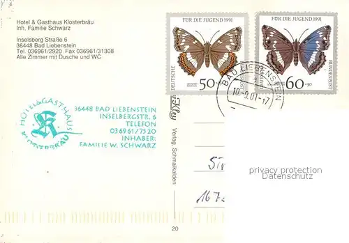 AK / Ansichtskarte Bad_Liebenstein Hotel Gasthaus Klosterbr Bad_Liebenstein