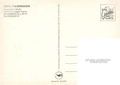 AK / Ansichtskarte Falkenhagen_Pritzwalk Hotel Falkenhagen Falkenhagen Pritzwalk