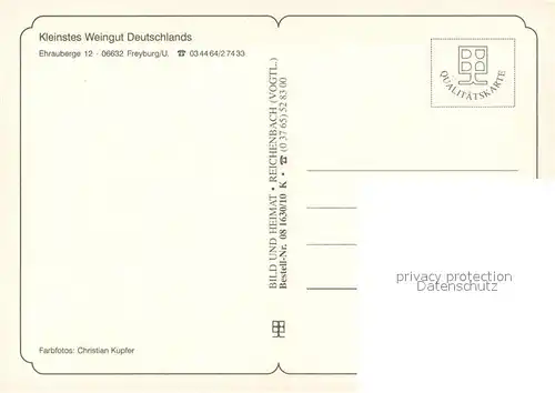 AK / Ansichtskarte Freyburg_Unstrut Weingut Familie Pawis Freyburg_Unstrut