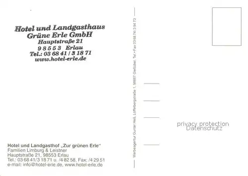 AK / Ansichtskarte Erlau_Schleusingen Landgasthaus Hotel zur gr?nen Erle 