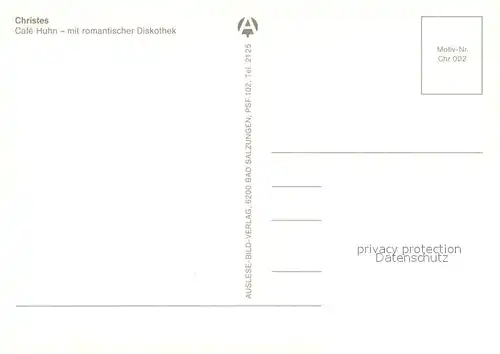 AK / Ansichtskarte Christes Caf? Huhn Christes Christes