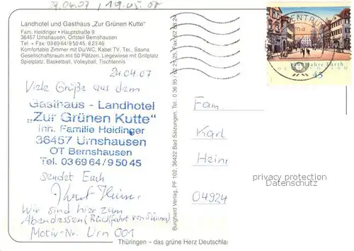 AK / Ansichtskarte Urnshausen Landhotel zur gr?nen Kutte Urnshausen