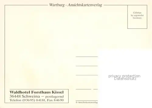 AK / Ansichtskarte Schweina_Bad_Liebenstein Forsthaus Kissel Schweina_Bad_Liebenstein