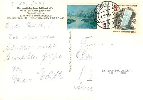 AK / Ansichtskarte Reitling Restaurant Haus Reitling im Elm Terrasse Reitling