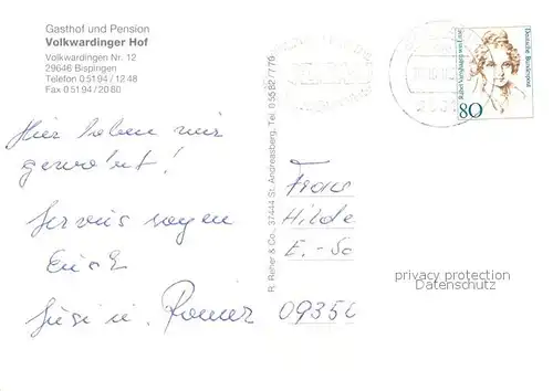 AK / Ansichtskarte Bispingen Gasthof Pension Volkwardinger Hof Bispingen