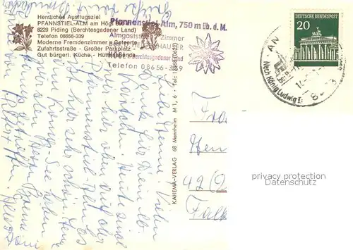 AK / Ansichtskarte Piding Ausflugsziel Pfannstiel Alm am Hoegl Gaststube Piding