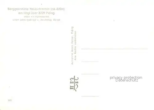 AK / Ansichtskarte Piding Berggaststaette Neubichleralm am Hoegl Alpenpanorama Piding