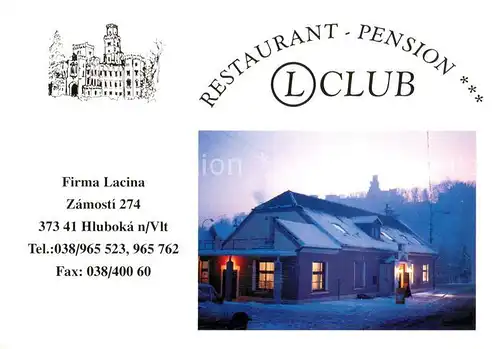 AK / Ansichtskarte Hluboka_Vltavou Restaurant Pension L Club Hluboka Vltavou