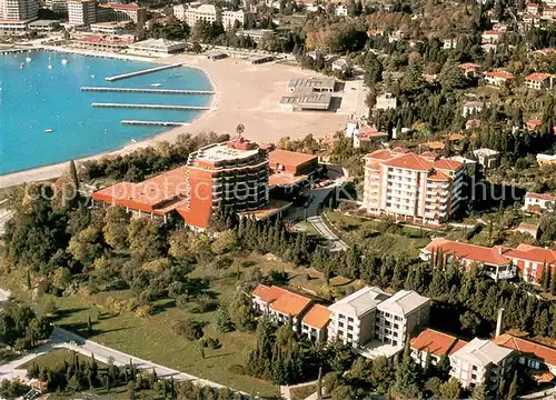 AK / Ansichtskarte Portoroz Hotel Lucija Strand Fliegeraufnahme Portoroz