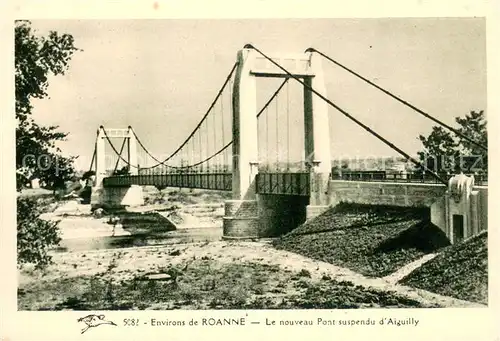 AK / Ansichtskarte Roanne_Loire Le nouveau Pont suspendu d Aiguilly Roanne Loire