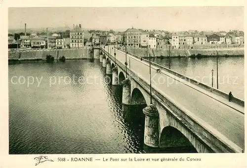 AK / Ansichtskarte Roanne_Loire Le Pont sur la Loire et vue generale du Coteau Roanne Loire
