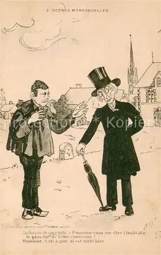 AK / Ansichtskarte Morvan_Le_(Region) Scenes Morvandelles Karikaturen 
