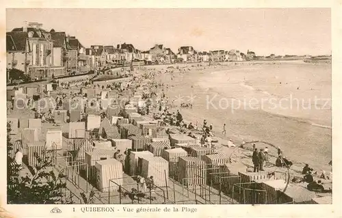 AK / Ansichtskarte Quiberon_Morbihan Vue generale de la Plage Quiberon Morbihan