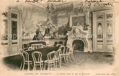 AK / Ansichtskarte Biarritz_Pyrenees_Atlantiques Casino de Biarritz La Petite Salle du Jeu de Baccarat Biarritz_Pyrenees