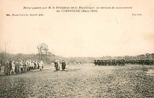 AK / Ansichtskarte Compiegne_Oise Revue passee par M le President de la Republique au terrain de manoeuvres de Compiegne Compiegne Oise