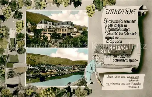 AK / Ansichtskarte Reil_Mosel Hotel Weinhaus Nalbach Weingut Moselpartie Reil_Mosel