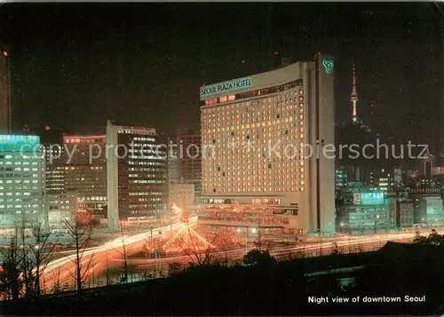 AK / Ansichtskarte Seoul Night view of downtown Seoul Plaza Hotel Seoul