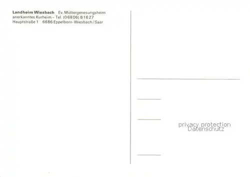 AK / Ansichtskarte Wiesbach_Saarland Landheim Wiesbach Muettergenesungsheim Kurheim Fliegeraufnahme Wiesbach_Saarland