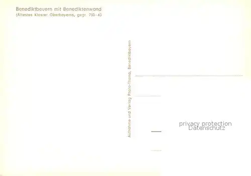 AK / Ansichtskarte Benediktbeuern aeltes Kloster Oberbayerns mit Benediktenwand aus der Vogelperspektive Kuenstlerkarte Benediktbeuern