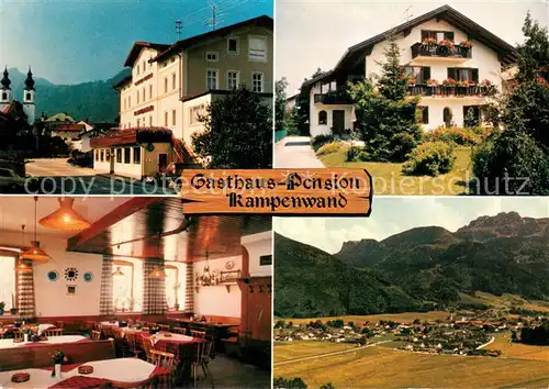 AK / Ansichtskarte Aschau_Chiemgau Gasthaus Pension Kampenwand Haus Anne Motiv mit Kirche Panorama Alpen Aschau Chiemgau
