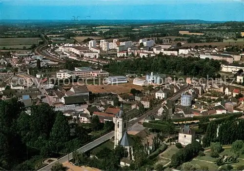 AK / Ansichtskarte Nogent le Rotrou Vue aerienne leglise Saint Hilaire et plus loin les Gauchetieres Nogent le Rotrou