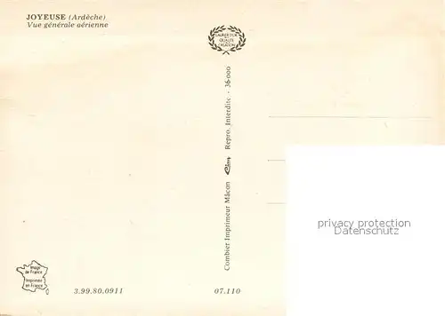 AK / Ansichtskarte Joyeuse Vue generale aerienne Joyeuse