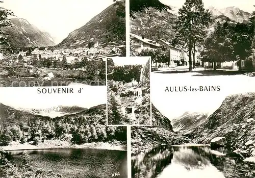 AK / Ansichtskarte Aulus les Bains Vue generale et Vallee dErce Rue Principale Cascade dArse Lac Guzet Touettos et le Mont Rouch Aulus les Bains