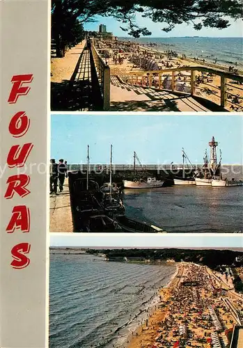 AK / Ansichtskarte Fouras_Charente Maritime La Descente a la Plage Le Port Nord et le Phare La Grande Plage au centre la Piscine Fouras Charente Maritime