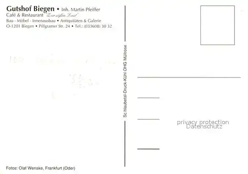 AK / Ansichtskarte Biegen_Frankfurt_Oder Gutshof Pferde Biegen_Frankfurt_Oder