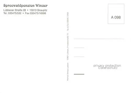 AK / Ansichtskarte Straupitz Spreewaldpension Winzer St?rche Straupitz